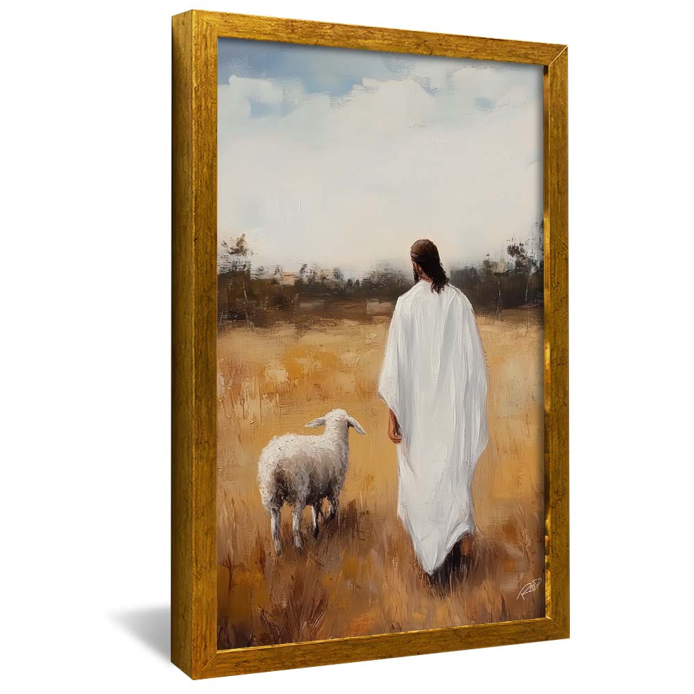 Jesus and the Lamb V2188 Canvas