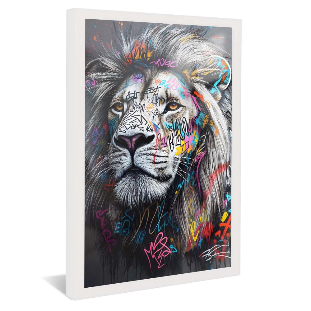Lion in Street Art V2224 Canvas