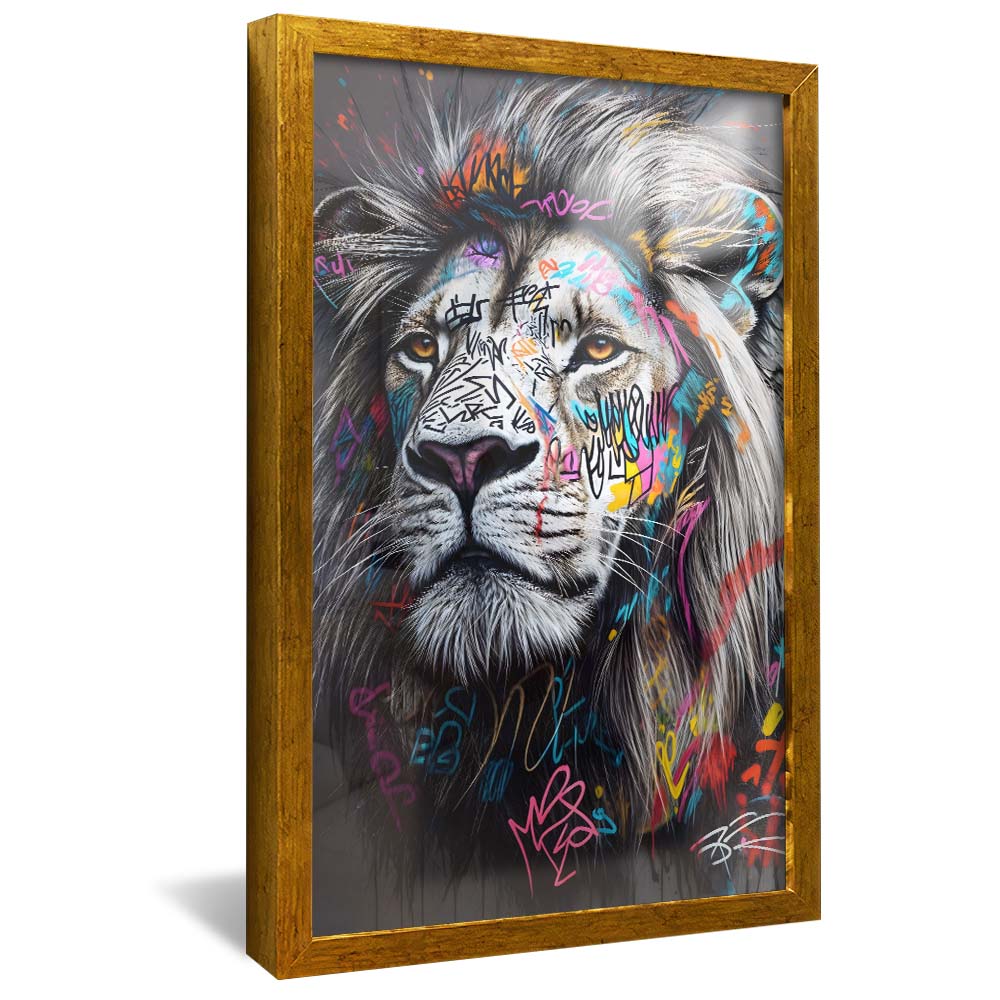 Lion in Street Art V2224 Canvas