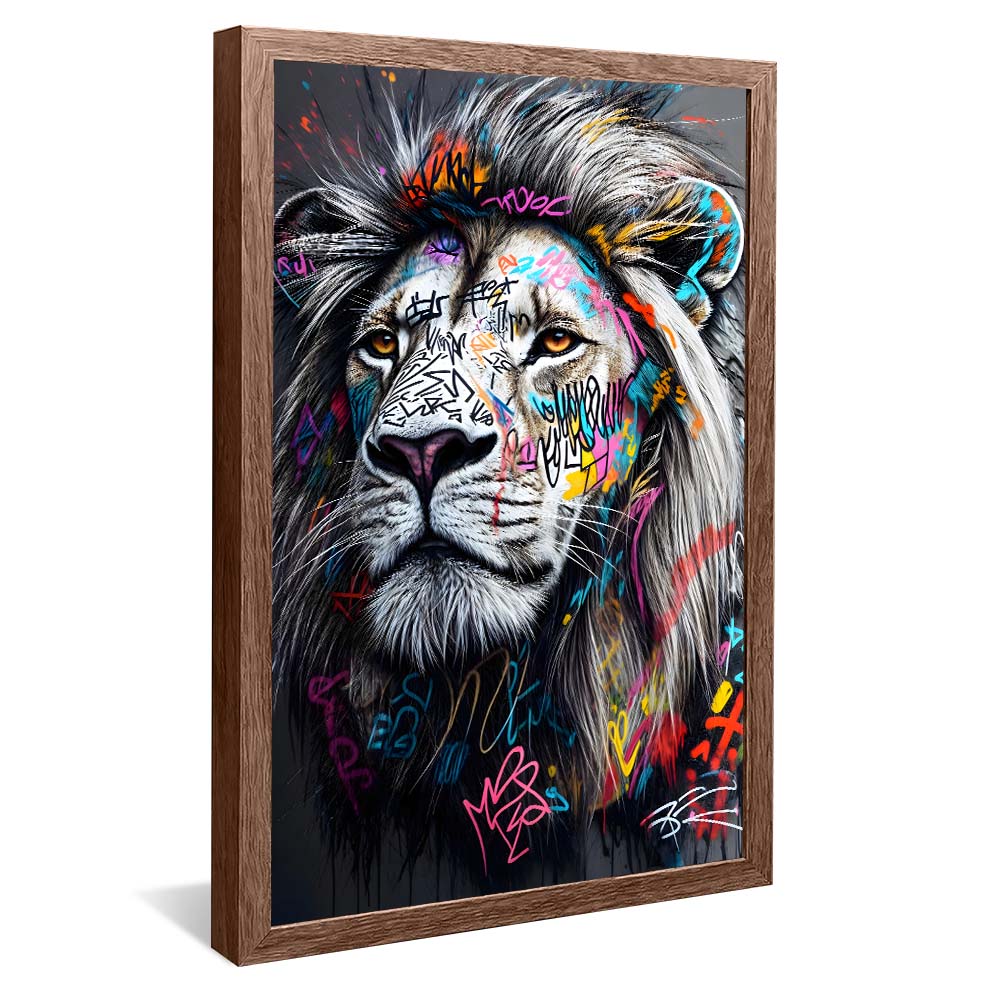 Lion in Street Art V2224 Canvas
