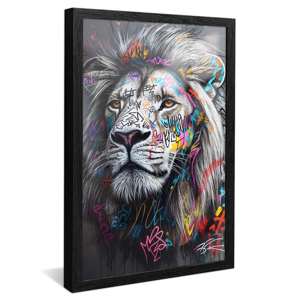 Lion in Street Art V2224 Canvas