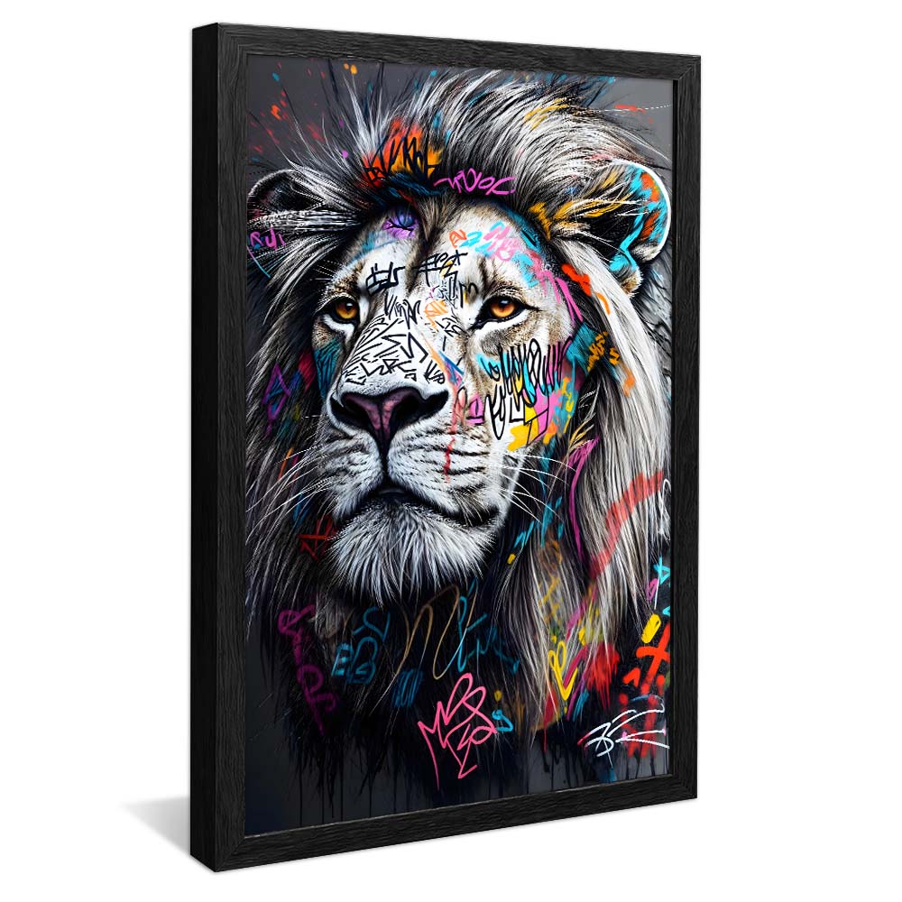 Lion in Street Art V2224 Canvas