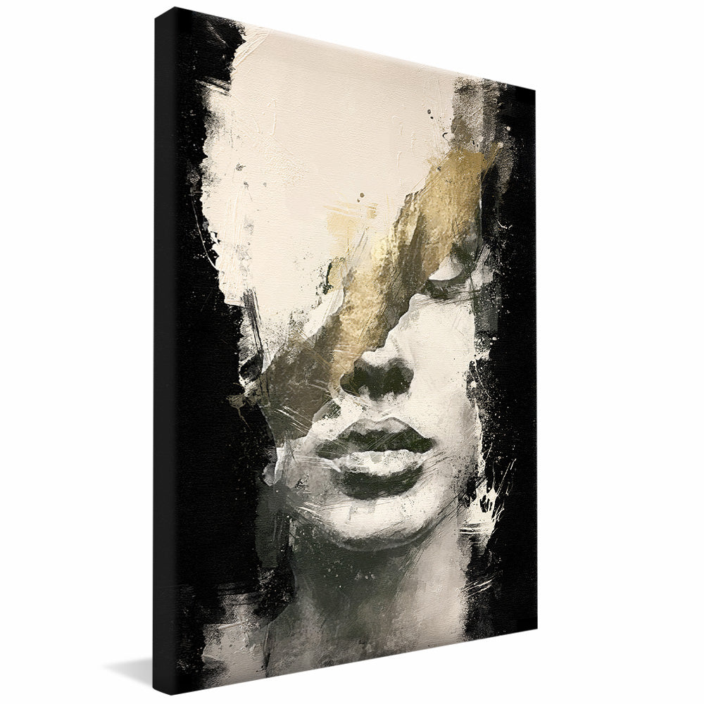 Woman in Abstract Pasture V2185 Canvas