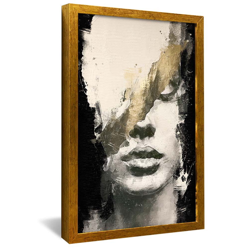 Woman in Abstract Pasture V2185 Canvas
