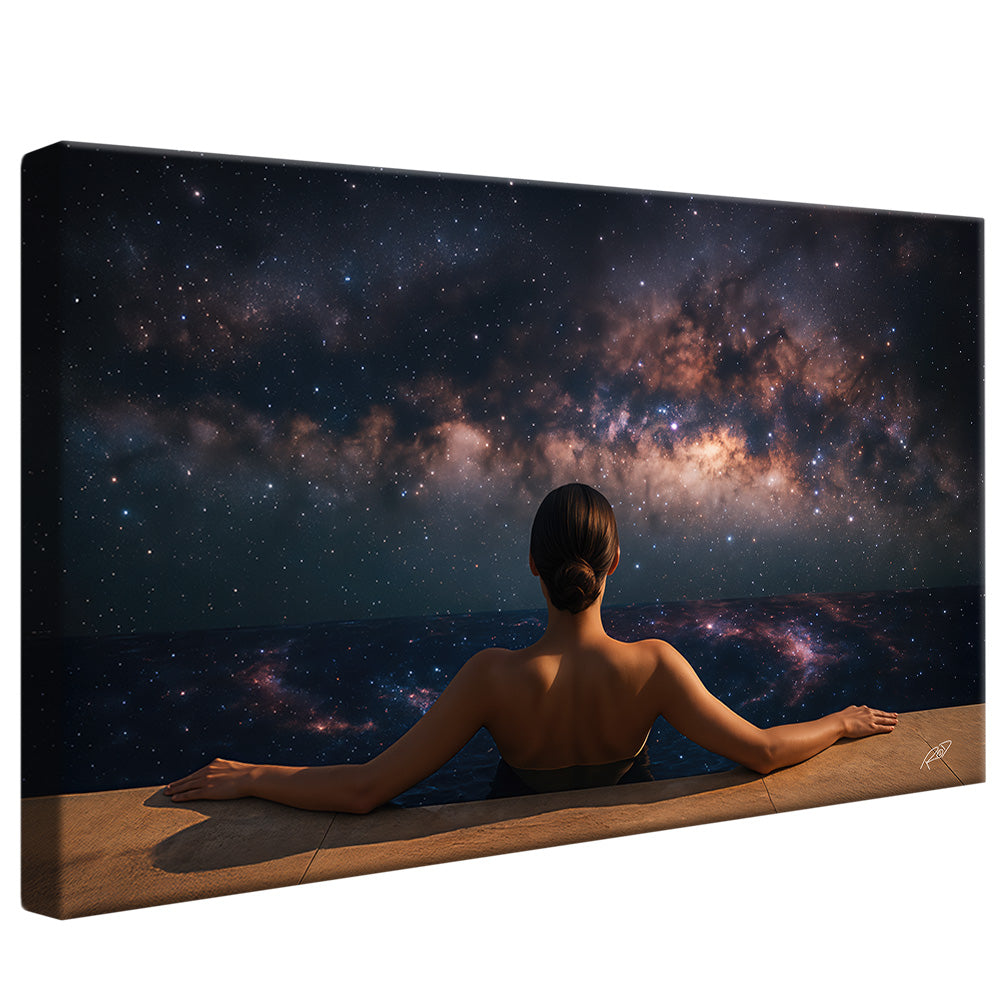 Woman in Galaxy Pool V2322 Canvas
