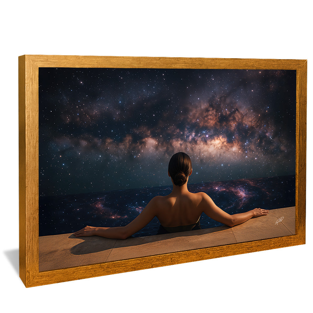 Woman in Galaxy Pool V2322 Canvas