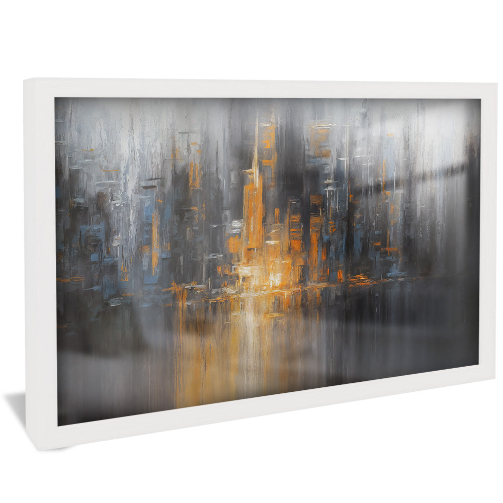 Orange and Black Abstract Painting Panel V2441 Canvas