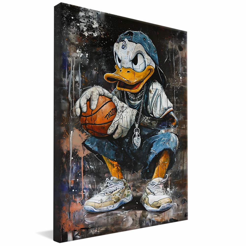 Scrooge McDuck Playing Basketball V2217 Canvas