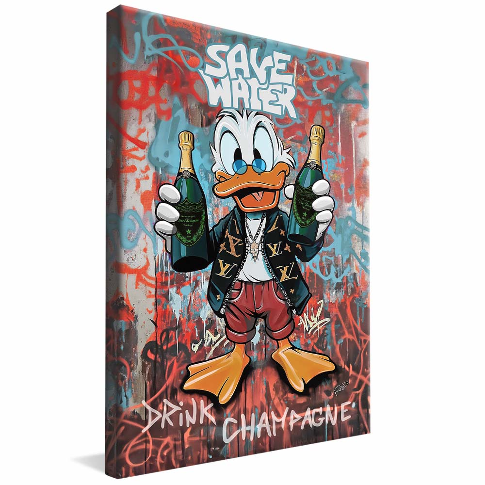 Scrooge McDuck Save Water V2250 Canvas