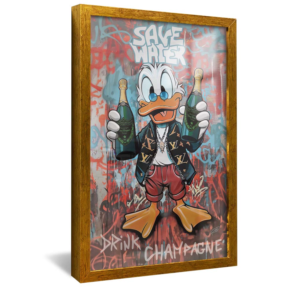 Scrooge McDuck Save Water V2250 Canvas