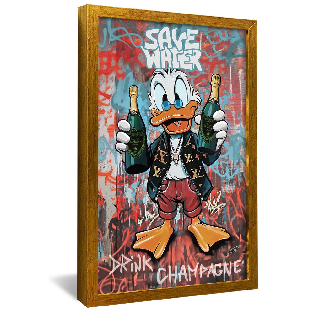 Scrooge McDuck Save Water V2250 Canvas