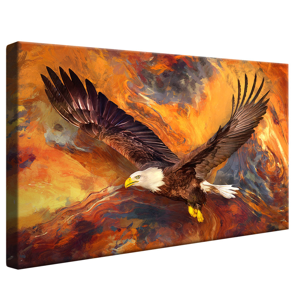 Painting of a Bird of Prey in Warm Tones V2186 Canvas