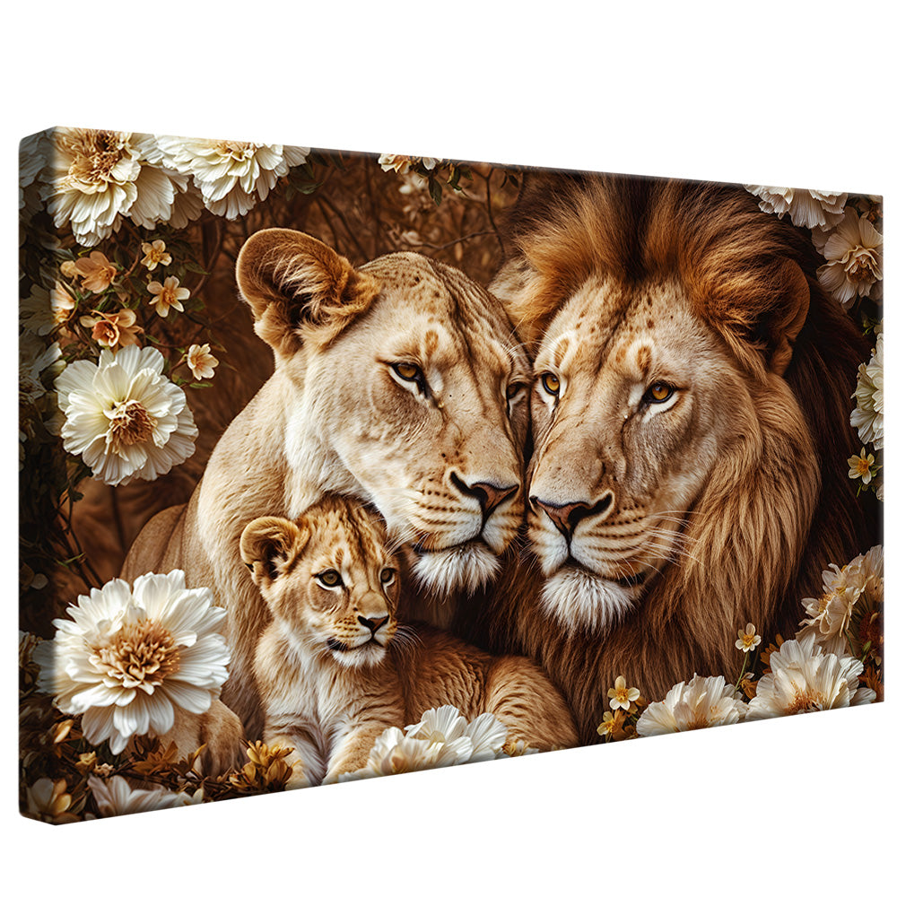 Lion Family Portrait V2264 Canvas
