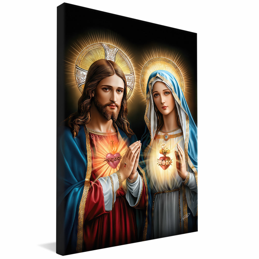 Decorative Canvas Sacred Heart of Jesus and Mary V2180