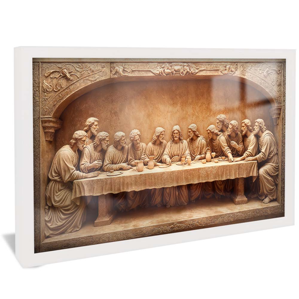 Last Supper Carved in Wood V2251 Canvas