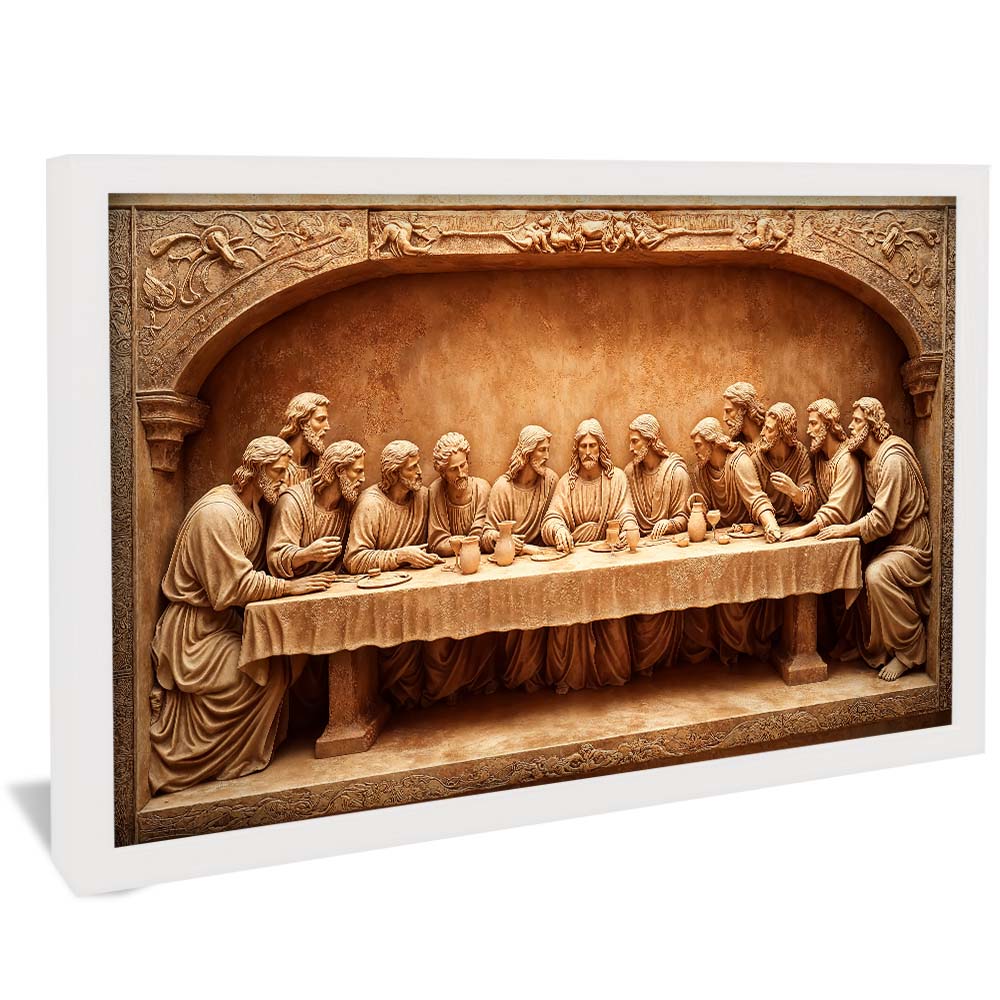Last Supper Carved in Wood V2251 Canvas