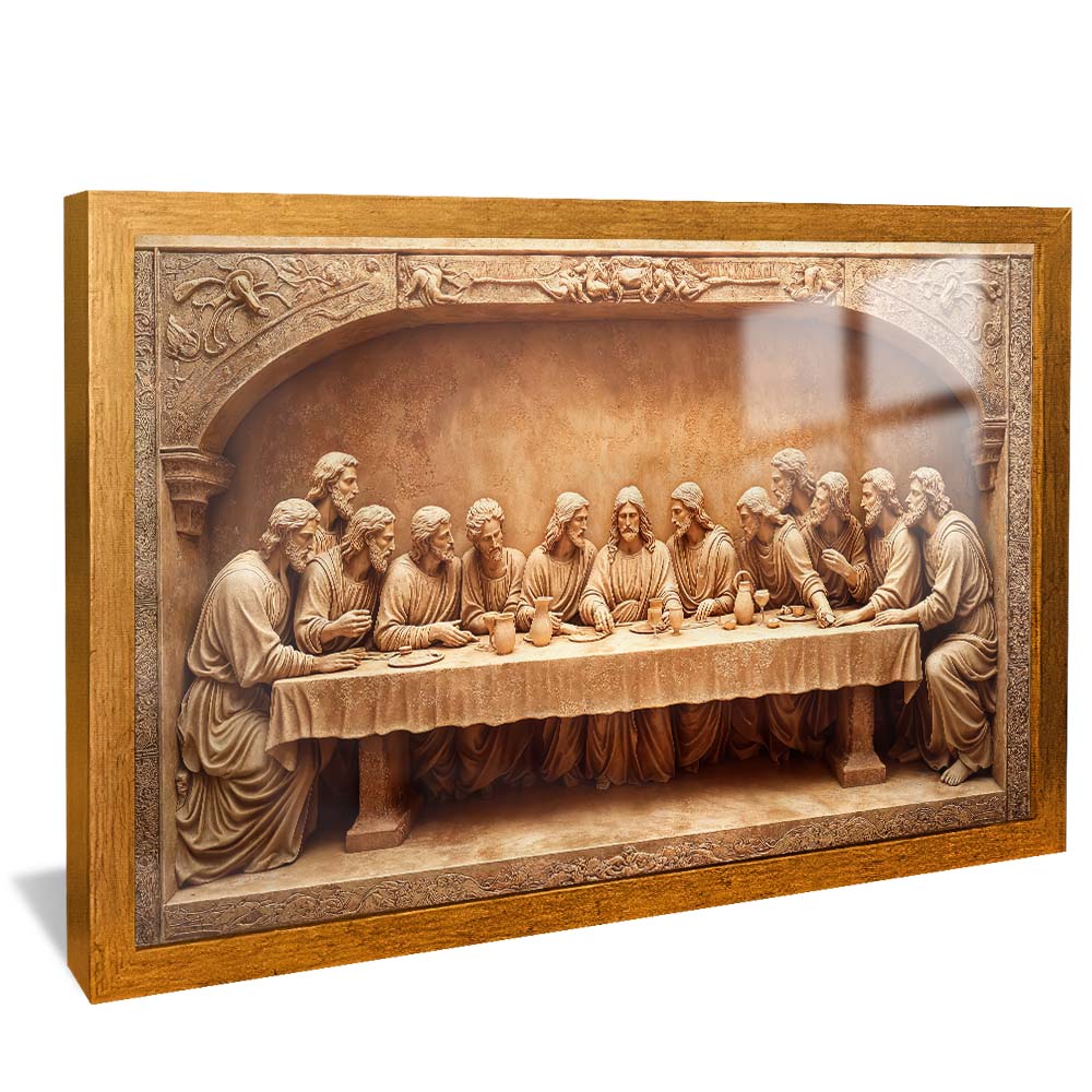 Last Supper Carved in Wood V2251 Canvas
