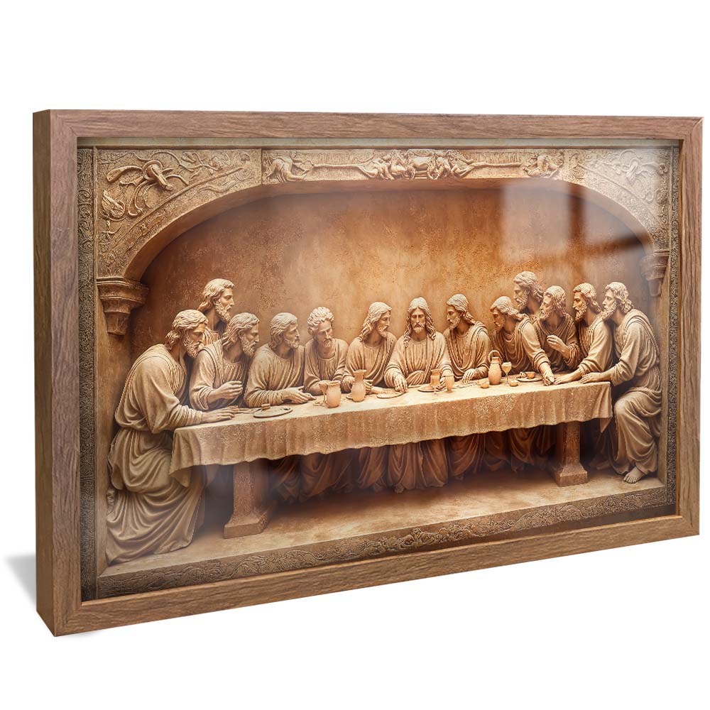 Last Supper Carved in Wood V2251 Canvas