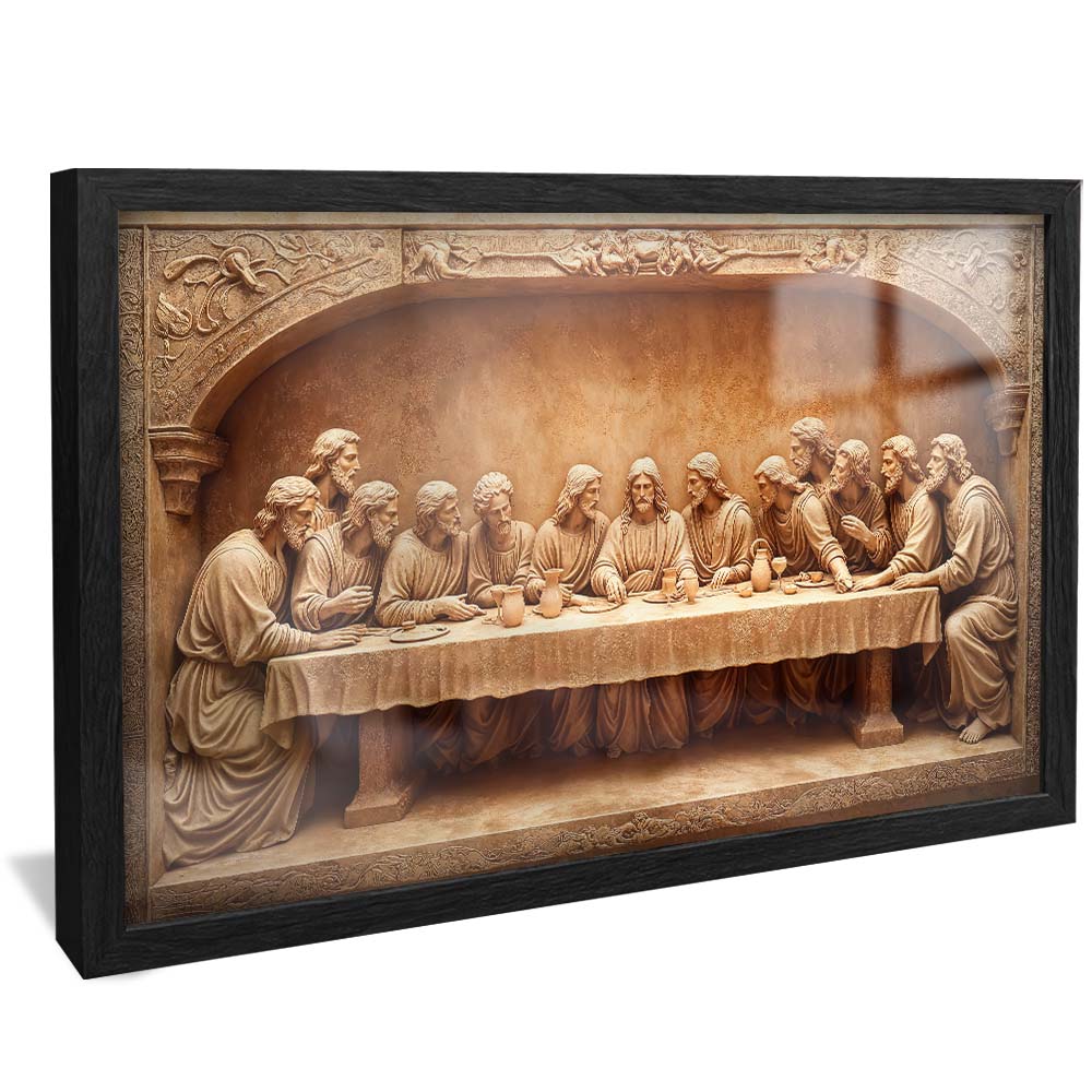 Last Supper Carved in Wood V2251 Canvas