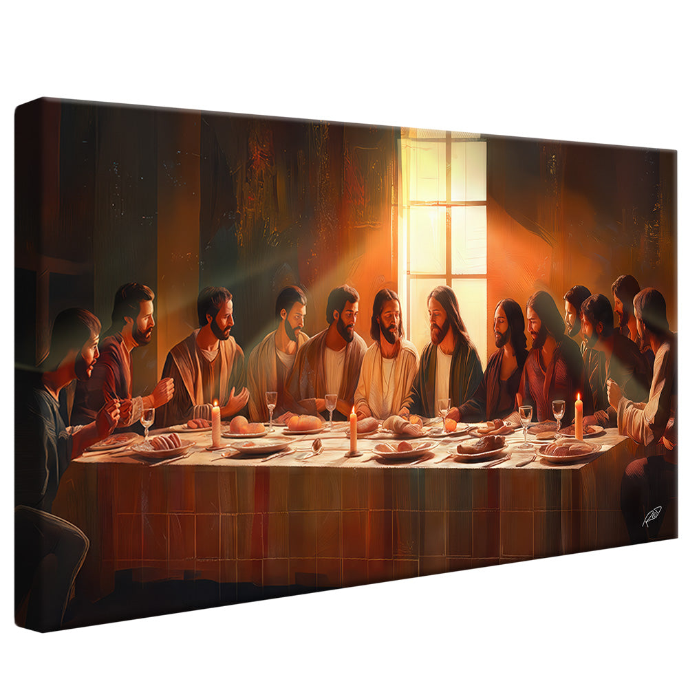 Decorative Canvas Last Supper in Neutral Tones Perspective V2172
