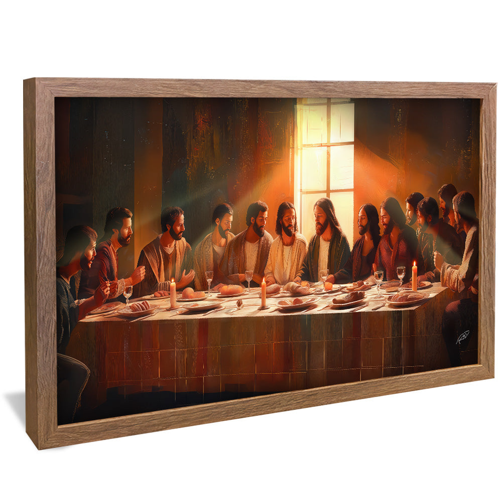 Decorative Canvas Last Supper in Neutral Tones Perspective V2172