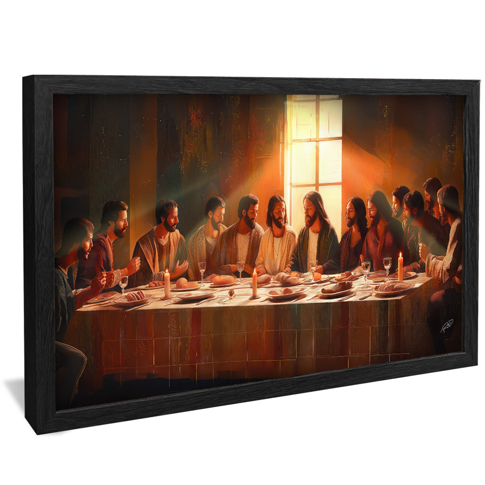 Decorative Canvas Last Supper in Neutral Tones Perspective V2172