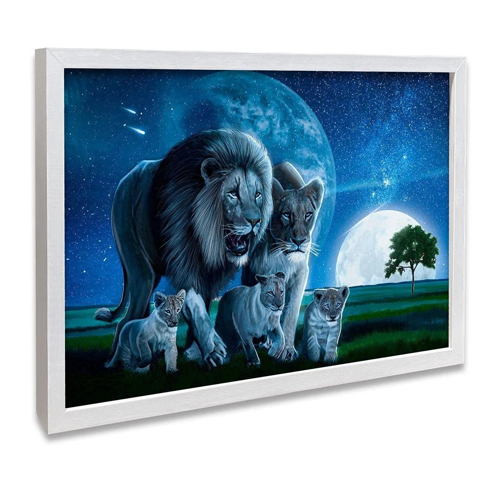 Savanna Lion Family Canvas