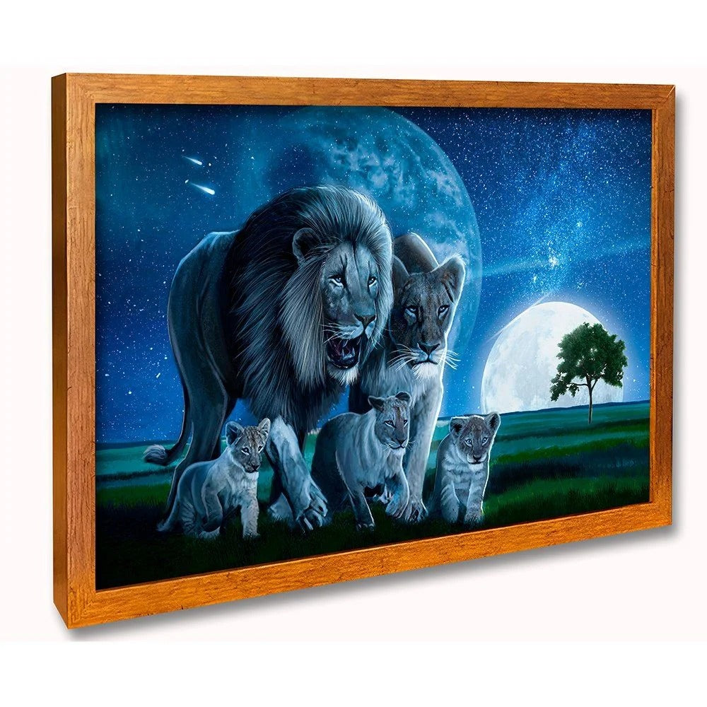 Savanna Lion Family Canvas