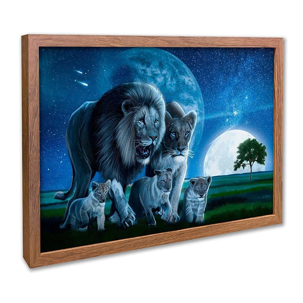 Savanna Lion Family Canvas