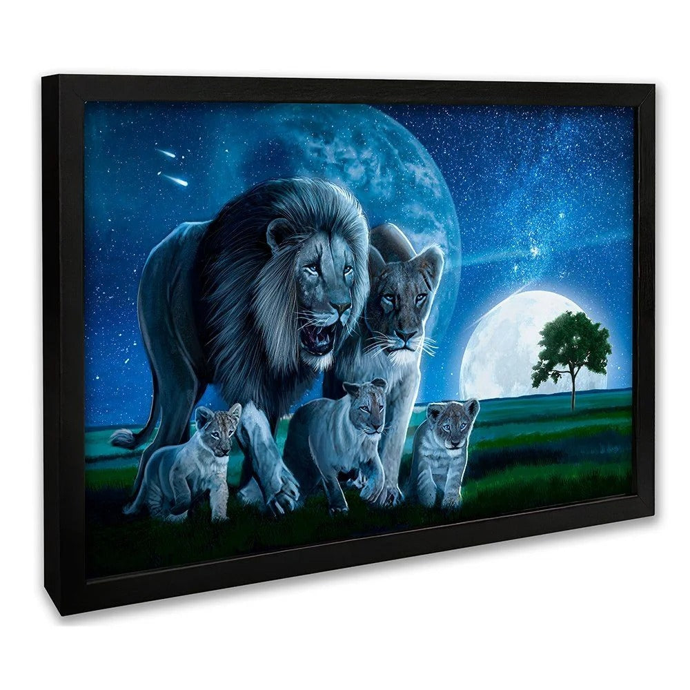 Savanna Lion Family Canvas