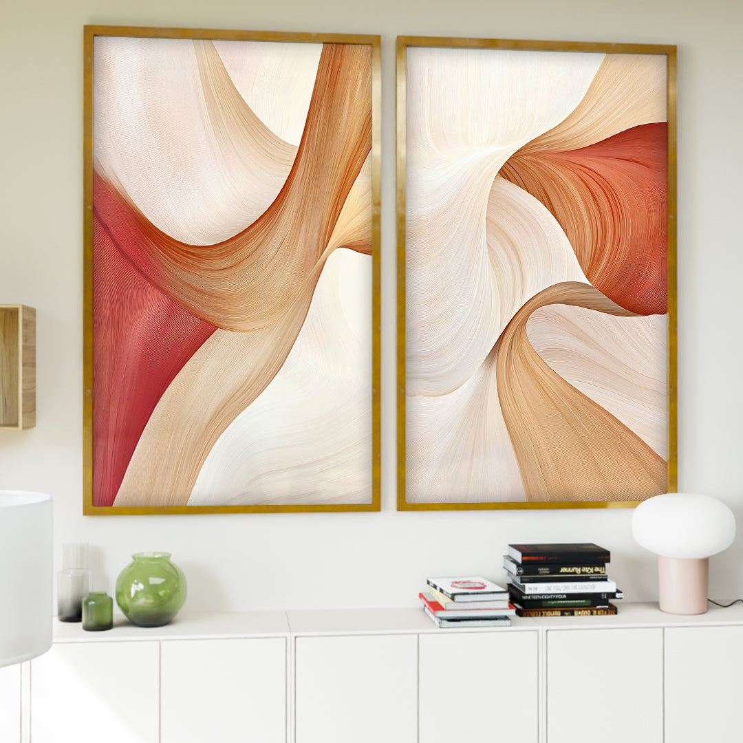 Orange Flow Panel Duo V2345 Canvas
