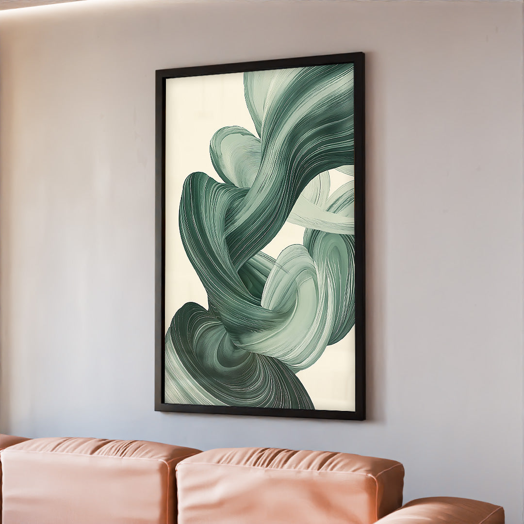 Abstract Green Tone Lines V2475 Canvas