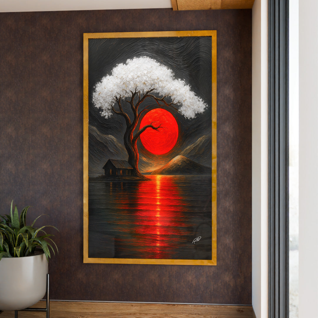 Tree at Sunset V2417 Canvas