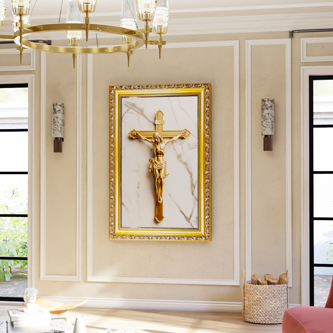 Christ’s Cross on Marble Canvas