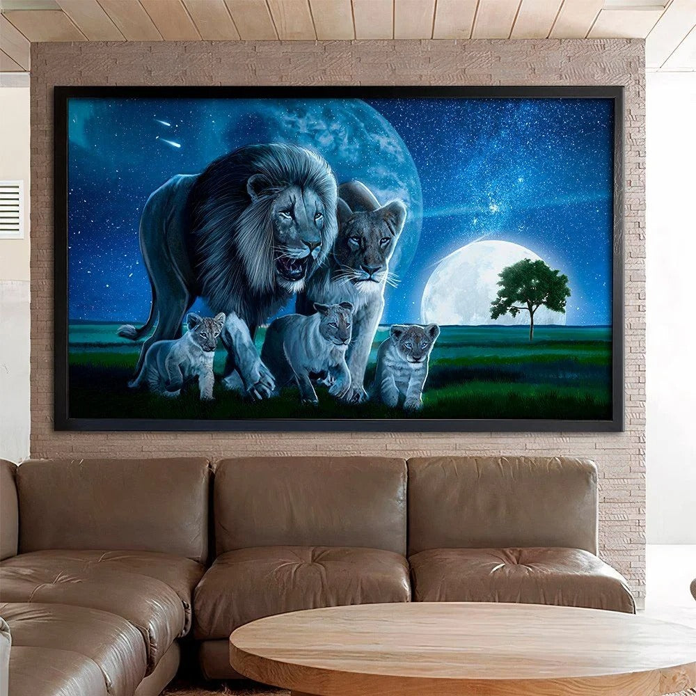 Savanna Lion Family Canvas