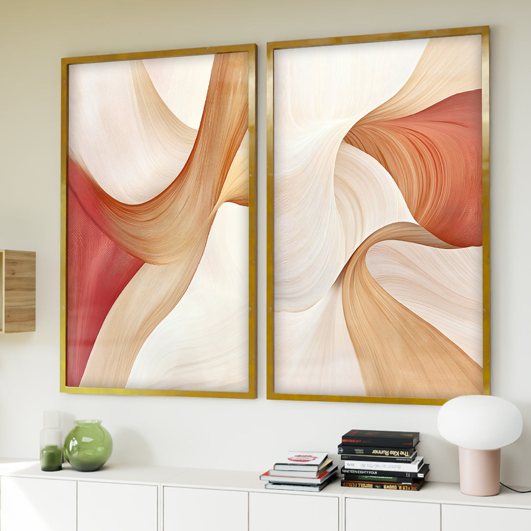 Orange Flow Panel Duo V2345 Canvas