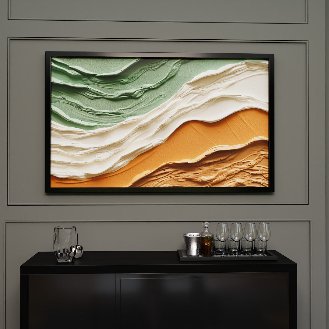 Abstract Painting on Wall V909 Canvas