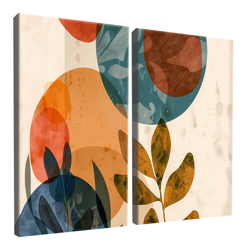 2 Pieces Abstract Botanical Canvas V1384