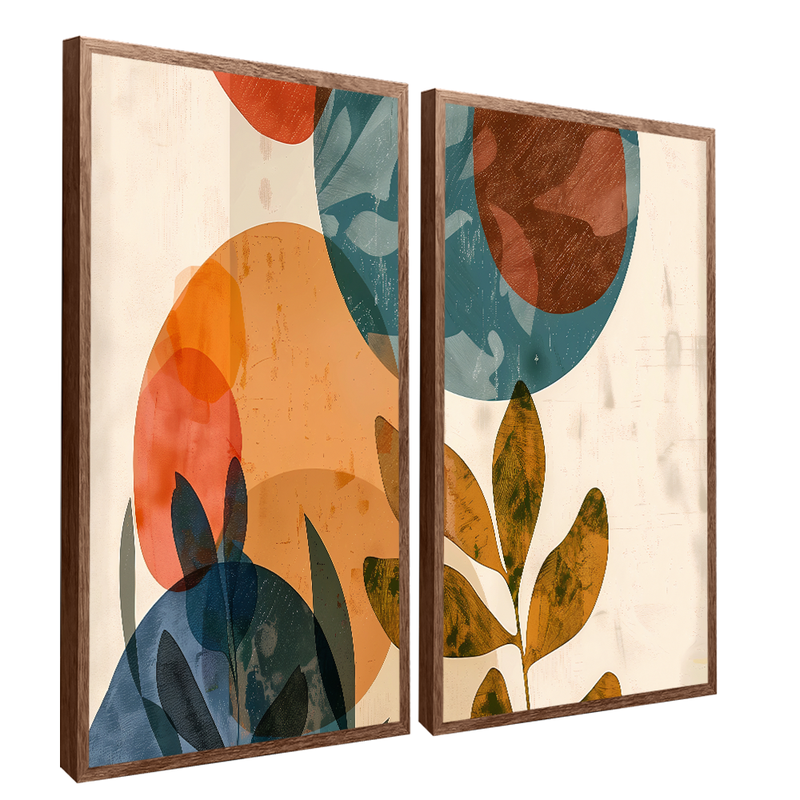 2 Pieces Abstract Botanical Canvas V1384