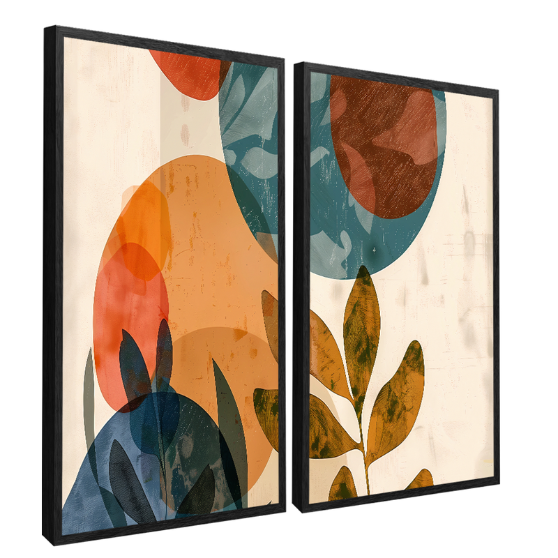 2 Pieces Abstract Botanical Canvas V1384