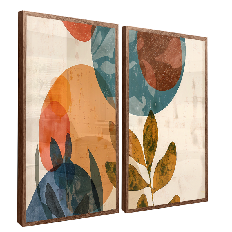 2 Pieces Abstract Botanical Canvas V1384