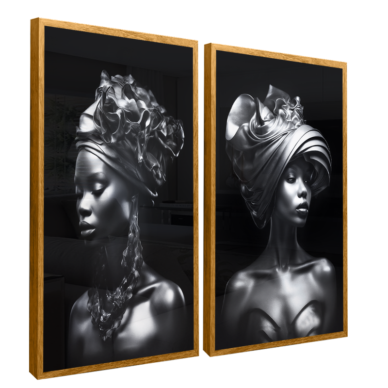 2 Pieces Black Women Canvas V1464