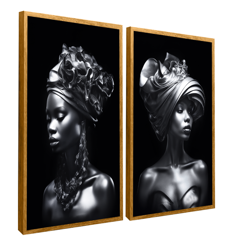 2 Pieces Black Women Canvas V1464