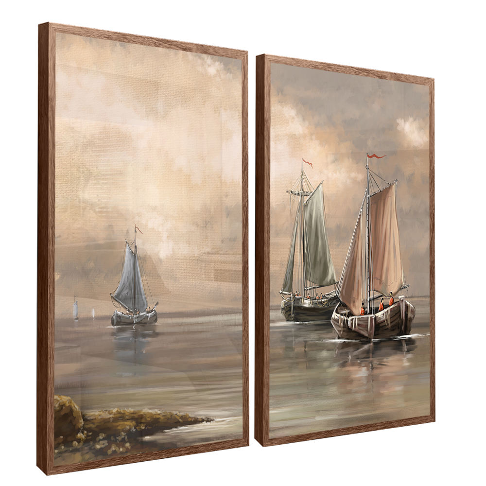 2 Pieces Boats V1415 Canvas