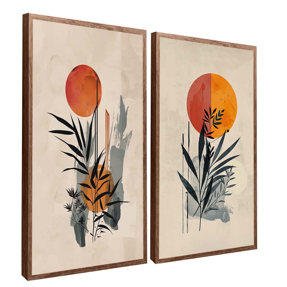 2 Pieces Floral Painting on Canvas