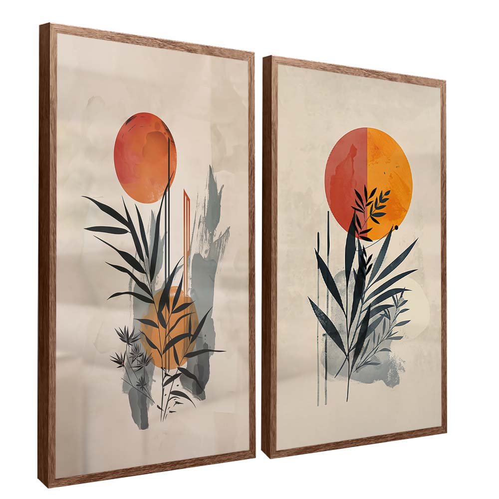 2 Pieces Floral Painting on Canvas