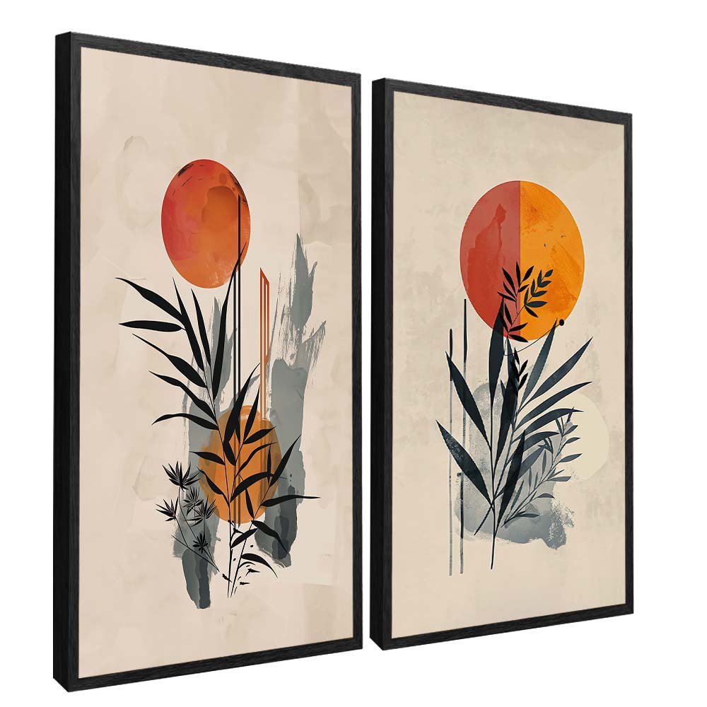 2 Pieces Floral Painting on Canvas