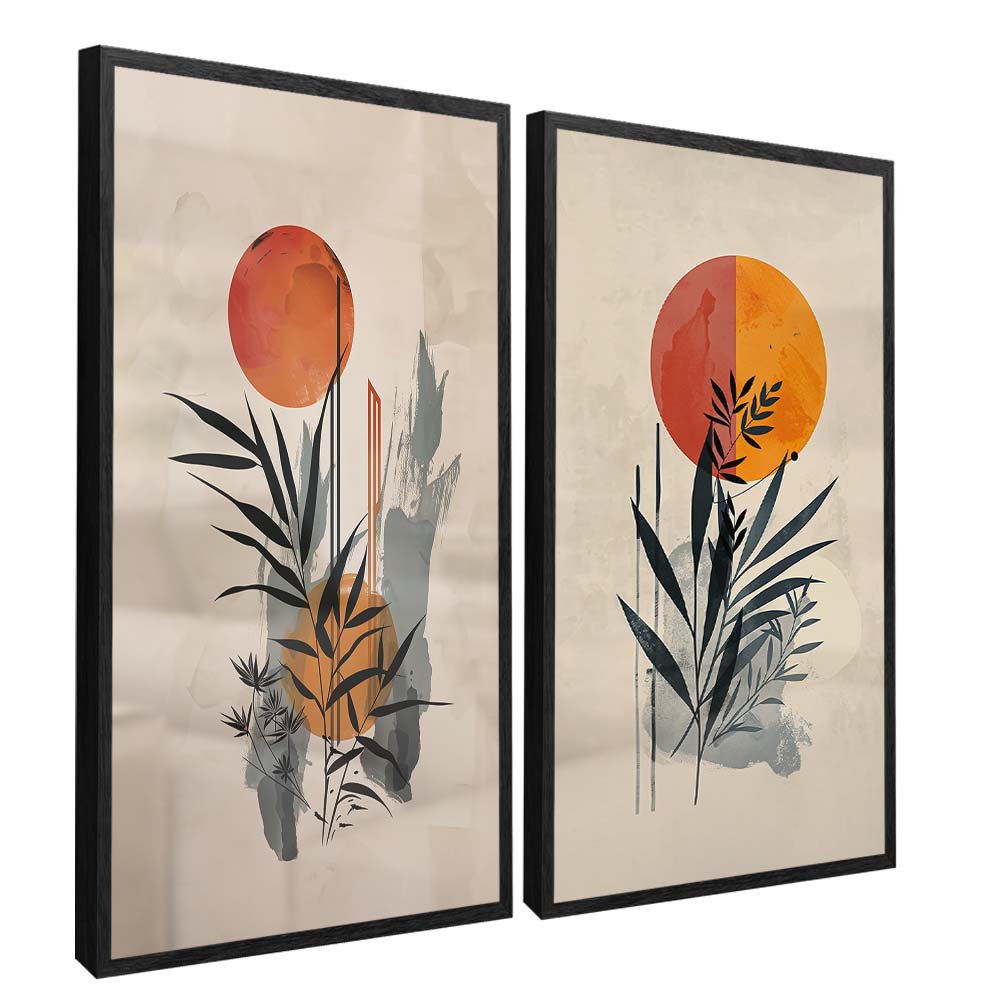 2 Pieces Floral Painting on Canvas