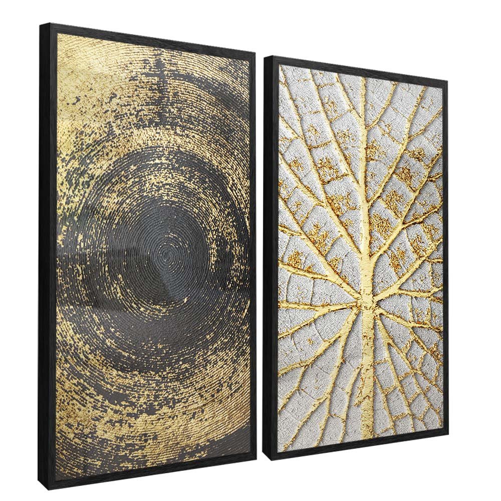 2 Pieces Forms in Gold Canvas