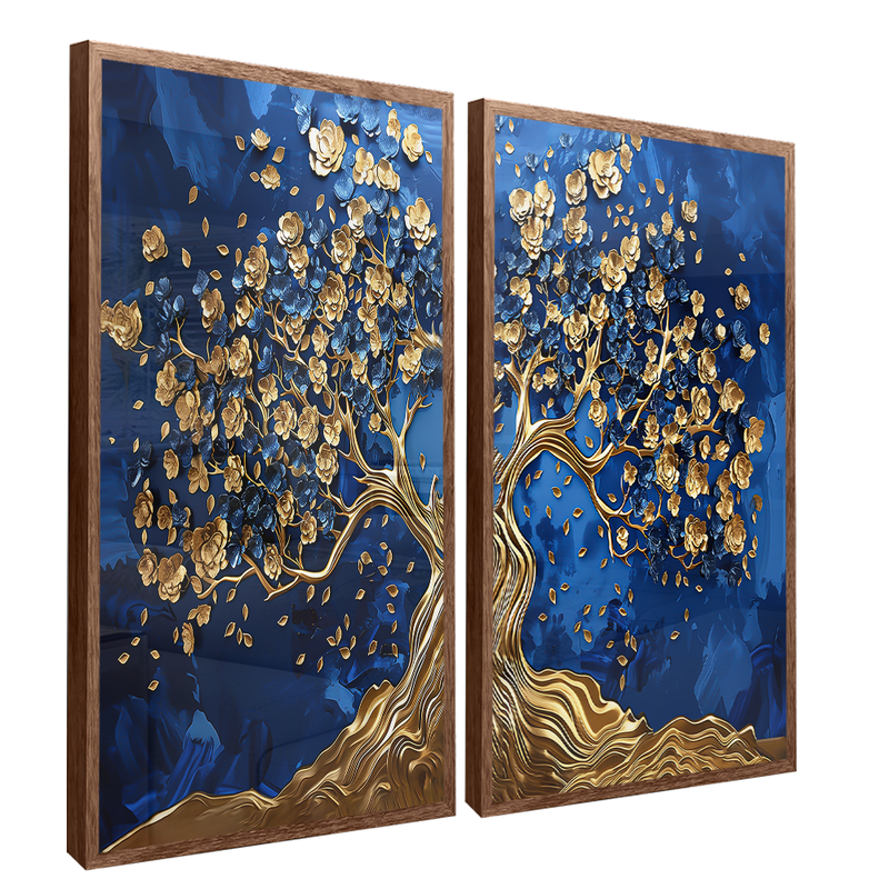 2 Pieces Mystical Golden Tree Canvas V1454